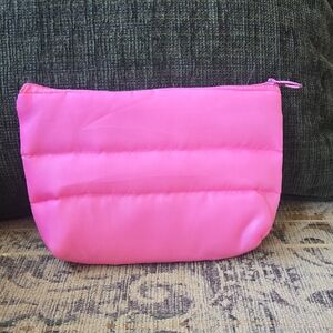 Cute Hot Pink Quilted Make Up/Jewelry Bag